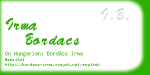 irma bordacs business card